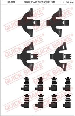 Accessory Kit, disc brake pad 109-0092