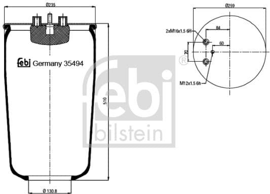 Bellow, air suspension 35494