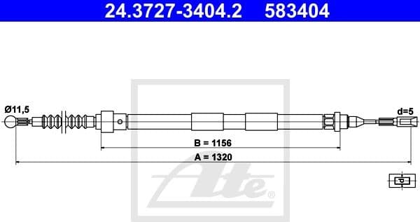 Cable, parking brake 24.3727-3404.2