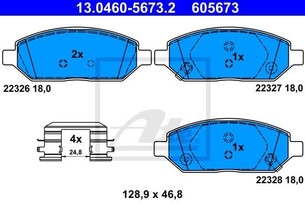 Brake Pad Set, disc brake 13.0460-5673.2