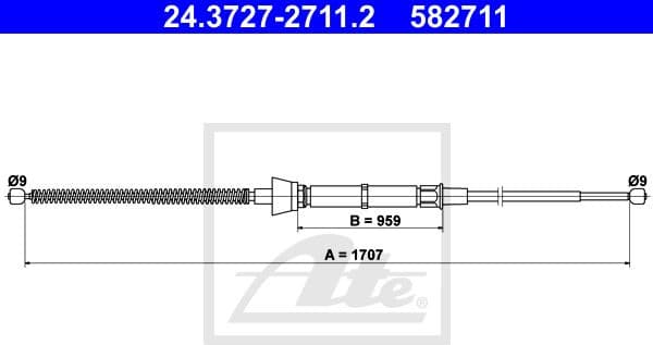 Cable Pull, parking brake 24.3727-2711.2