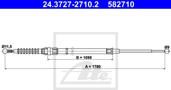 Cable Pull, parking brake 24.3727-2710.2