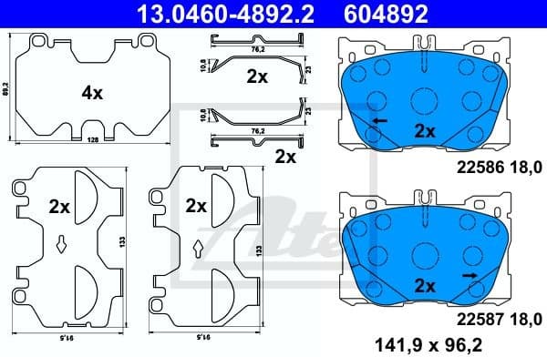 Brake Pad Set, disc brake 13.0460-4892.2