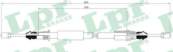 Cable, parking brake C0108B