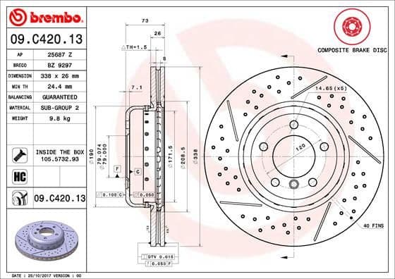 Brake Disc PRIME LINE - Composite 09.C420.13