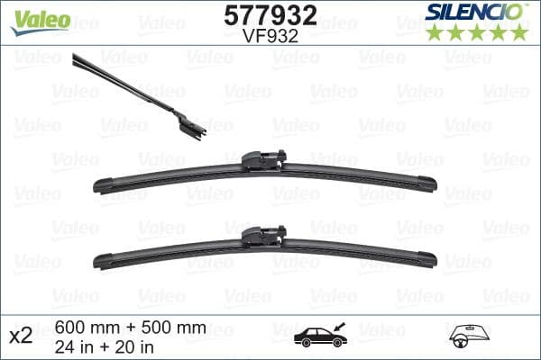 Wiper Blade SILENCIO FLAT BLADE SET 577932