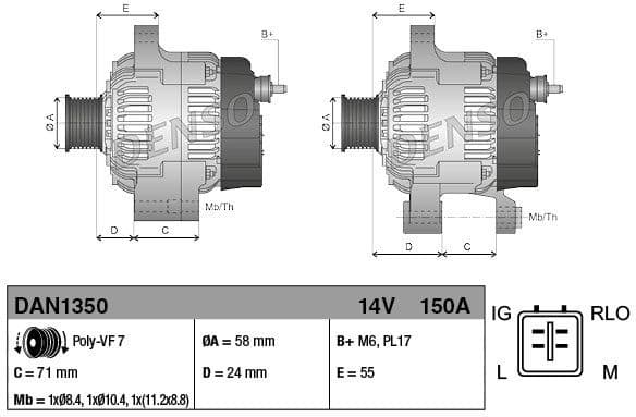 Alternator DAN1350 - image 3