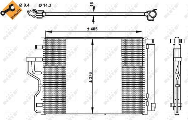 Condenser, air conditioning EASY FIT 350334
