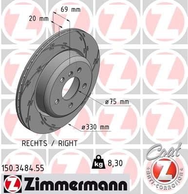 Brake Disc BLACK Z 150.3484.55