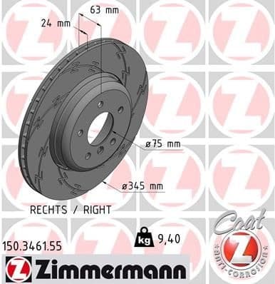 Brake Disc BLACK Z 150.3461.55