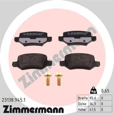 Brake Pad Set, disc brake rd:z 23138.945.1