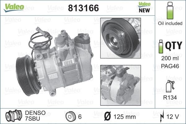 Compressor, air conditioning VALEO CORE-FLEX 813166