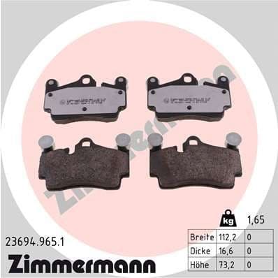 Brake Pad Set, disc brake rd:z 23694.965.1