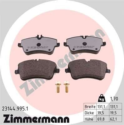 Brake Pad Set, disc brake rd:z 23144.995.1