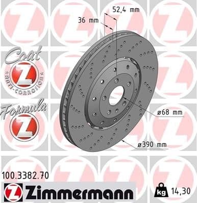Brake Disc FORMULA Z BRAKE DISC 100.3382.70