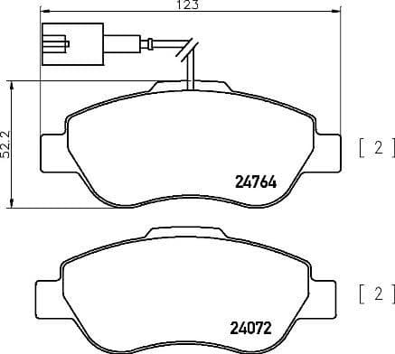 Brake Pad Set, disc brake PRIME LINE P24150