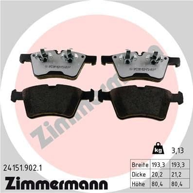 Brake Pad Set, disc brake rd:z 24151.902.1