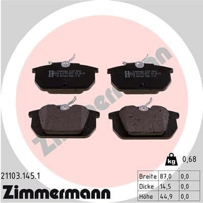 Brake Pad Set, disc brake 21103.145.1