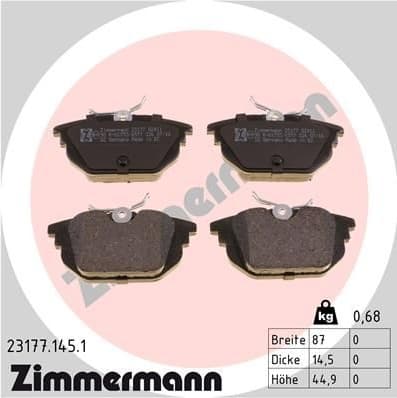 Brake Pad Set, disc brake 23177.145.1