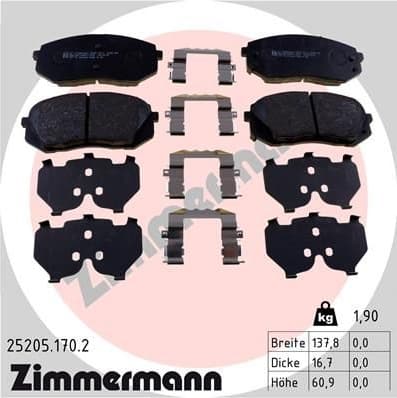 Brake Pad Set, disc brake 25205.170.2