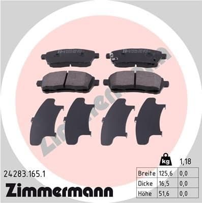 Brake Pad Set, disc brake 24283.165.1