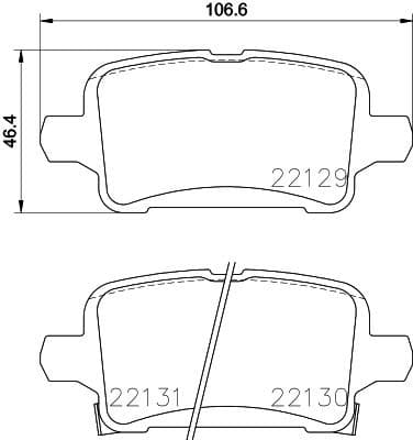 Brake pads rear, Top Quality P59090