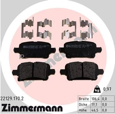 Brake Pad Set, disc brake 22129.170.2