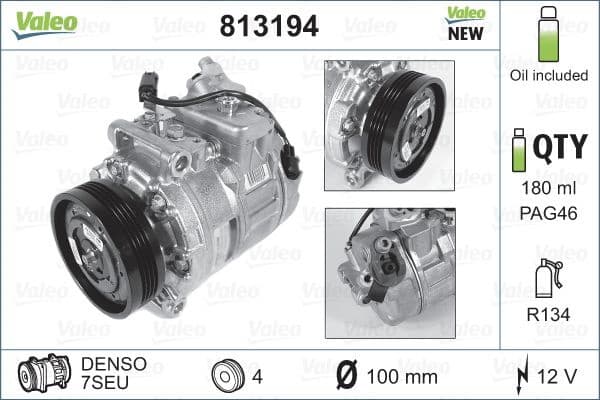 Compressor, air conditioning VALEO CORE-FLEX 813194