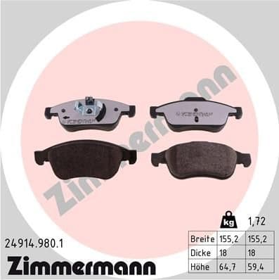 Brake Pad Set, disc brake rd:z 24914.980.1
