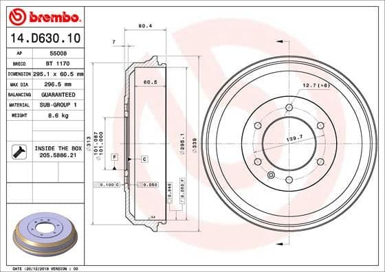 Brake Drum ESSENTIAL LINE 14.D630.10