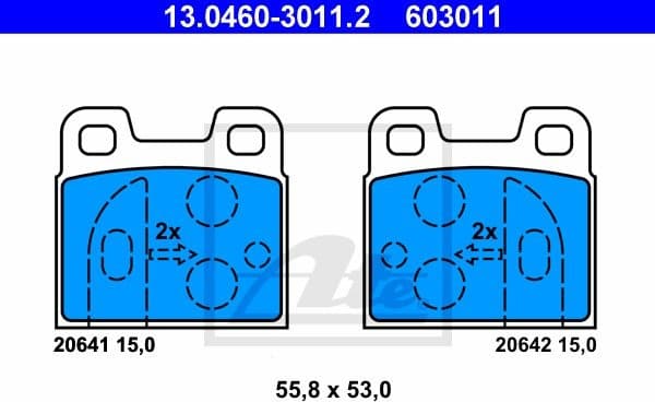 Brake Pad Set, disc brake 13.0460-3011.2