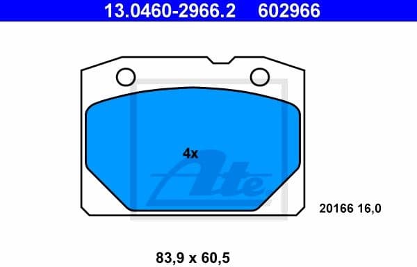 Brake Pad Set, disc brake 13.0460-2966.2