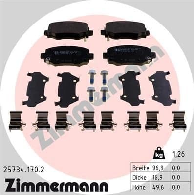 Brake Pad Set, disc brake 25734.170.2