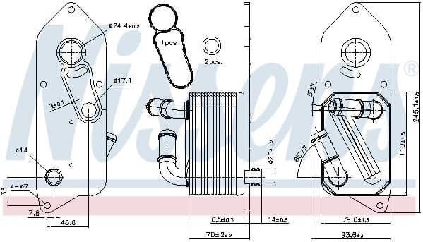 Oil Cooler, engine oil ** FIRST FIT ** 90892
