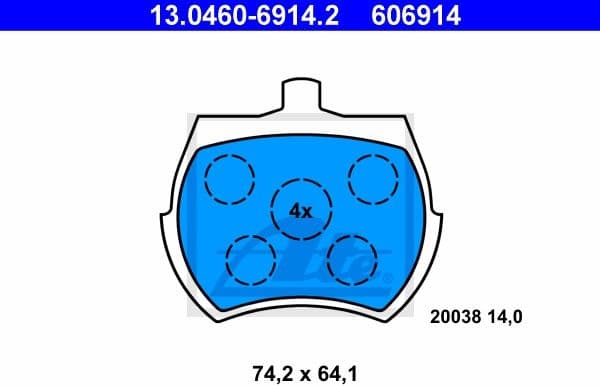 Brake Pad Set, disc brake 13.0460-6914.2