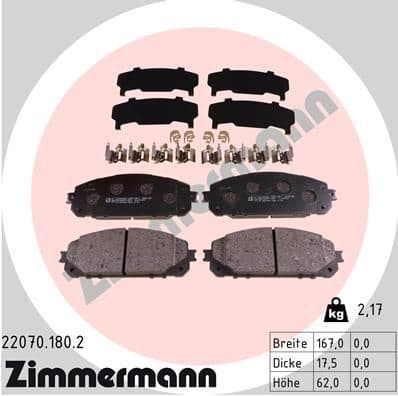 Brake Pad Set, disc brake 22070.180.2