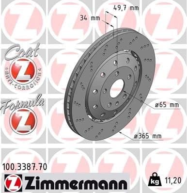 Brake Disc FORMULA Z BRAKE DISC 100.3387.70