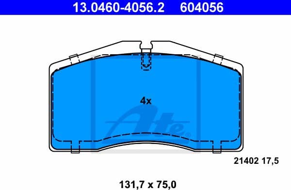 Brake Pad Set, disc brake 13.0460-4056.2