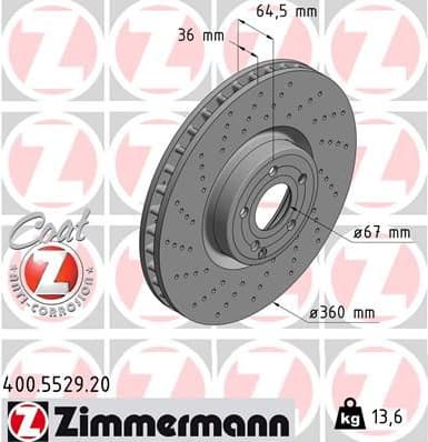 Brake Disc COAT Z 400.5529.20