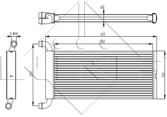 Heat Exchanger, interior heating EASY FIT 54326