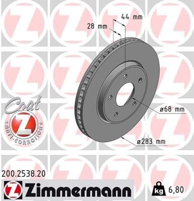 Brake Disc COAT Z 200.2538.20