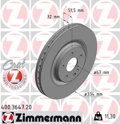 Brake Disc COAT Z 400.3647.20