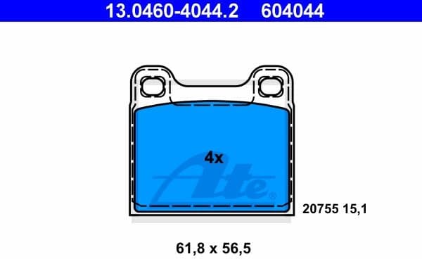 Brake Pad Set, disc brake 13.0460-4044.2