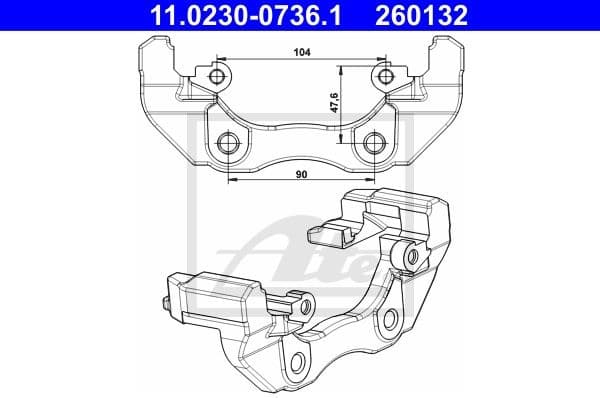 Bracket, brake caliper 11.0230-0736.1