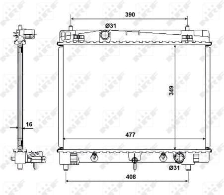 Radiator, engine cooling 58495