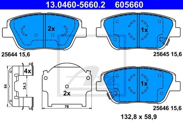Brake Pad Set, disc brake 13.0460-5660.2