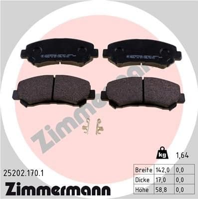 Brake Pad Set, disc brake 25202.170.1
