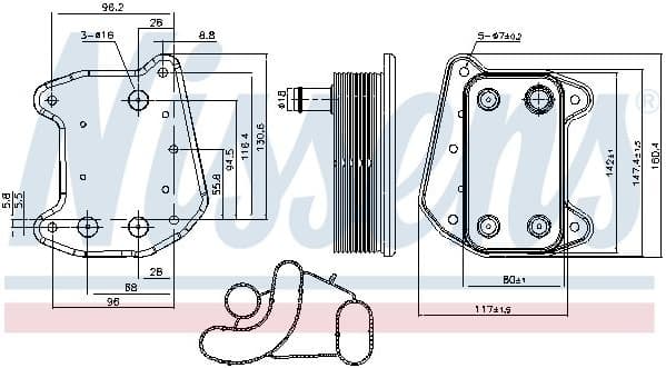 Oil Cooler, engine oil ** FIRST FIT ** 91166