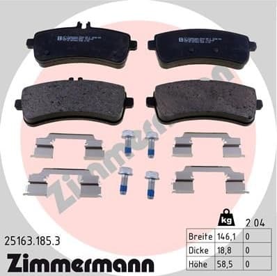 Brake Pad Set, disc brake 25163.185.3