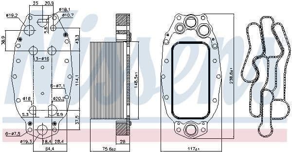 Oil Cooler, engine oil ** FIRST FIT ** 91118